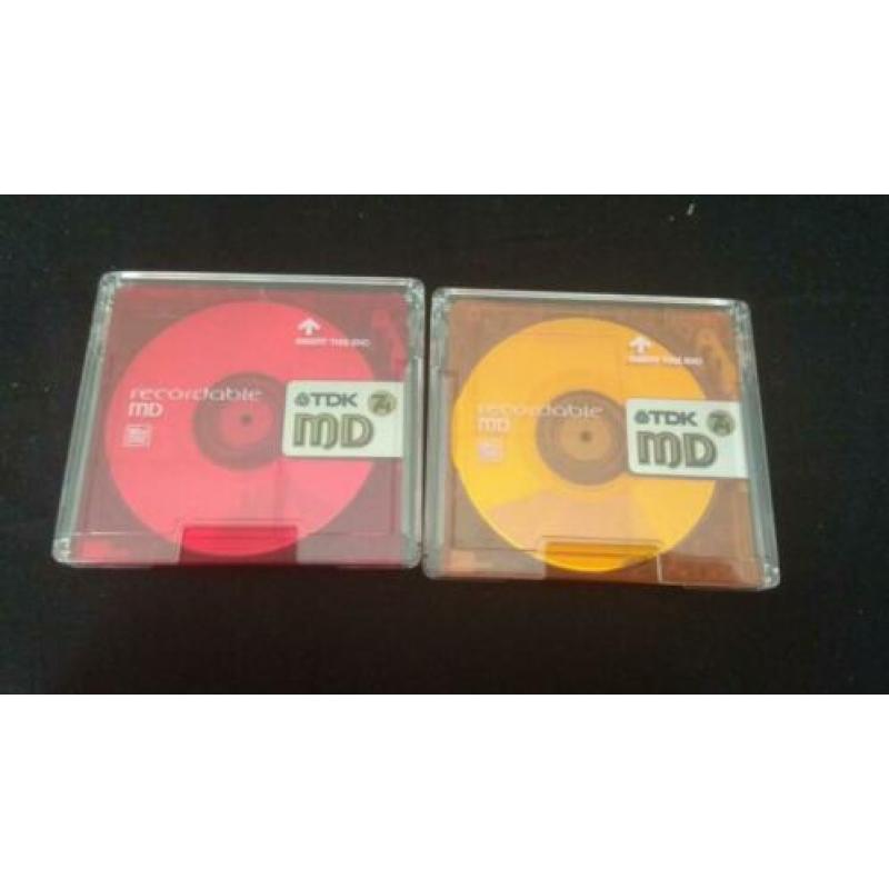 27x minidiscs met labels,TDK color collection, 74 minuten