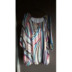 Vrolijke blouse/tuniek van Monroe & More maat 52