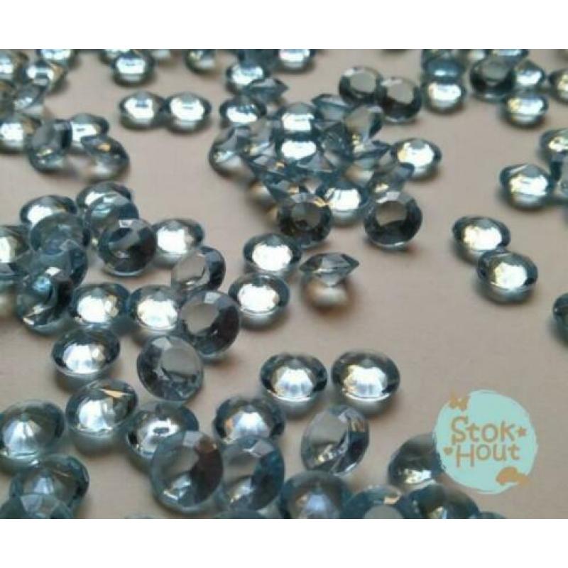 Mooie decoratie diamanten turquoise, 100st | Stokhout 66