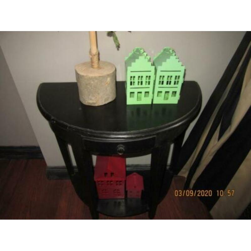 Zwarte Houten Sidetable/Wandtafel