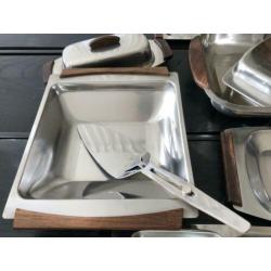 Grote set RVS schalen en bakjes