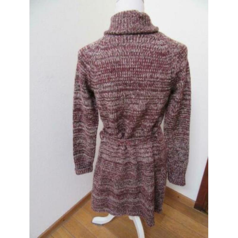 H10 lang vest YESSICA donker rood grijs maat M 38/40