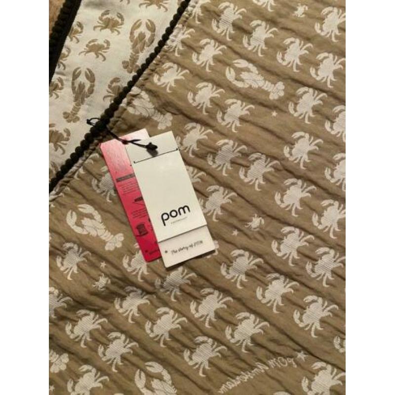 Pom amsterdam sjaal beige - zand krab - kreeft motief nieuw