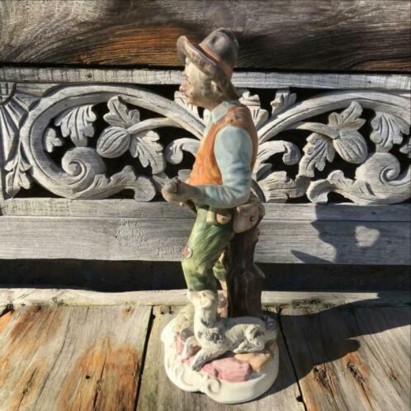 Capodimonte capo di monte jager met geweer en hond, jacht