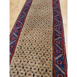 Vintage handgeknoopt perzisch tapijt loper Koliai 405x94