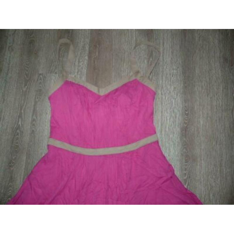 Prachtige fuchia roze zomerse jurk Steps maat L 42