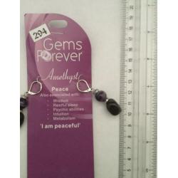 294. Amethist fashion oorbellen. edelstenen paars hangers