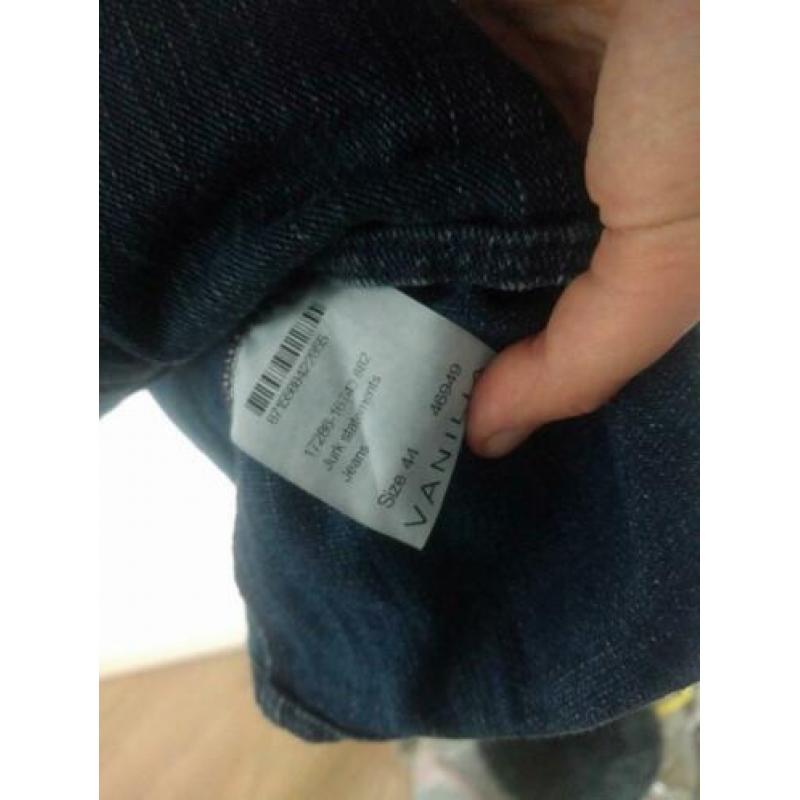 Mooie donker blauwe Vanilia denim jurk maat 44 .