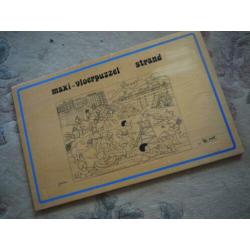 kinderpuzzle groot HOUT gekleurd met zw/wit voorbeeld