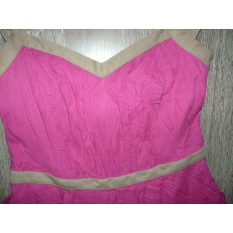 Prachtige fuchia roze zomerse jurk Steps maat L 42
