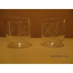 votives helder mooi geslepen glas, set van 2,volgnr 28