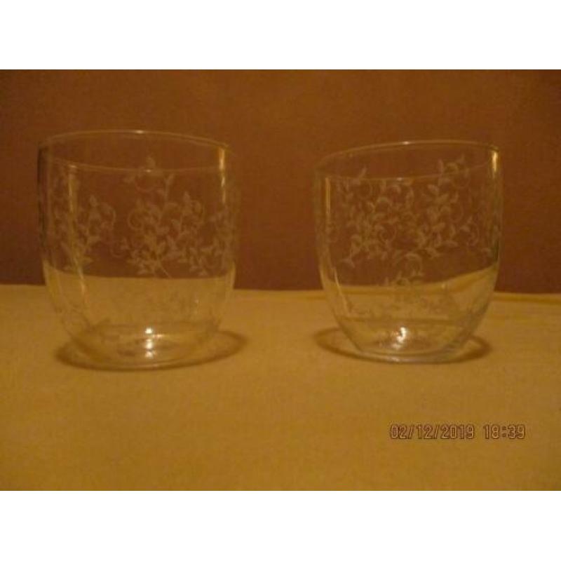 votives helder mooi geslepen glas, set van 2,volgnr 28