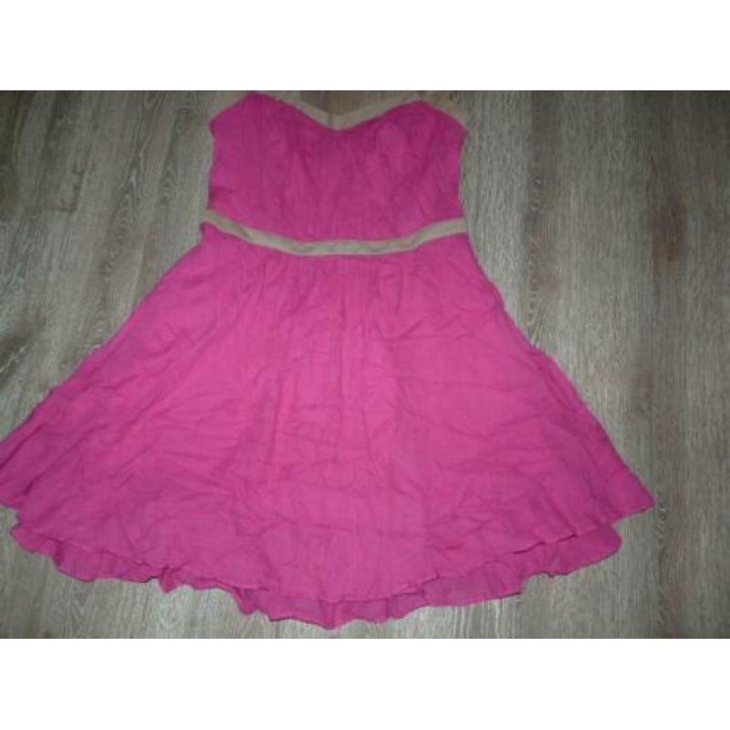 Prachtige fuchia roze zomerse jurk Steps maat L 42