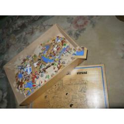 kinderpuzzle groot HOUT gekleurd met zw/wit voorbeeld