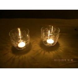 votives helder mooi geslepen glas, set van 2,volgnr 28