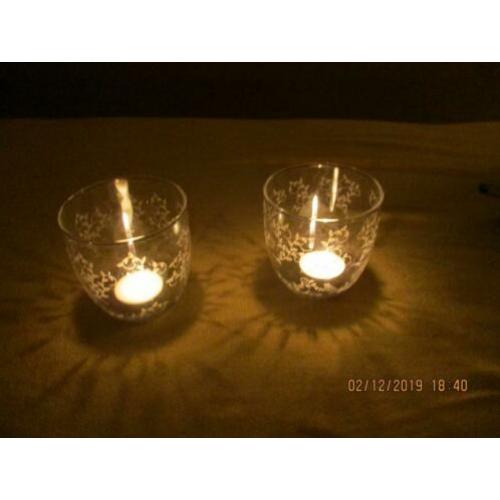 votives helder mooi geslepen glas, set van 2,volgnr 28