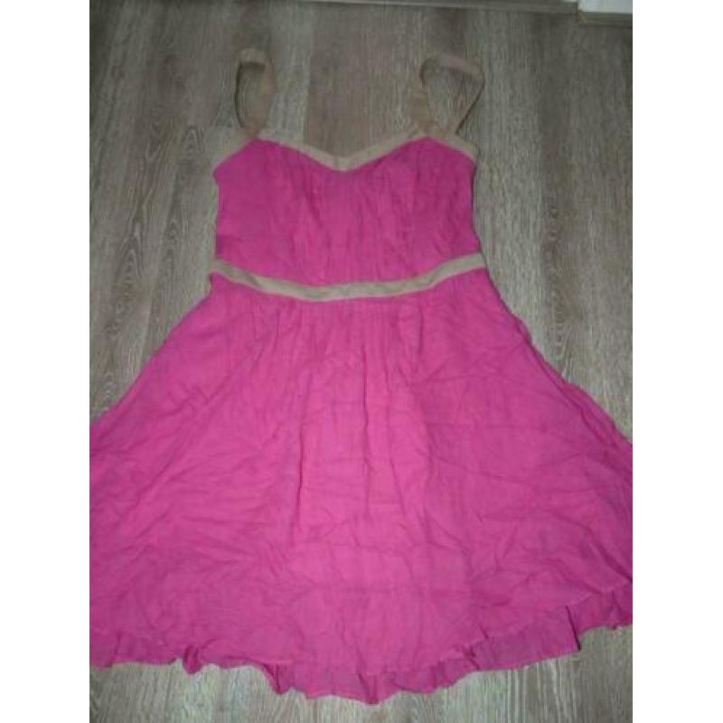 Prachtige fuchia roze zomerse jurk Steps maat L 42