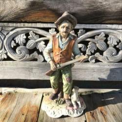 Capodimonte capo di monte jager met geweer en hond, jacht