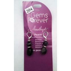 294. Amethist fashion oorbellen. edelstenen paars hangers