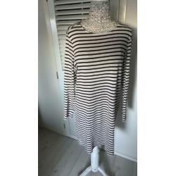 Moscow jurk/tuniek bruin-beige streep maat m