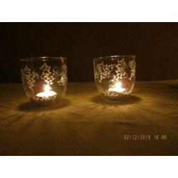 votives helder mooi geslepen glas, set van 2,volgnr 28