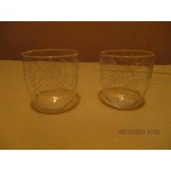votives helder mooi geslepen glas, set van 2,volgnr 28