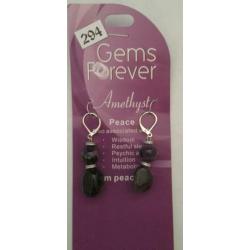 294. Amethist fashion oorbellen. edelstenen paars hangers