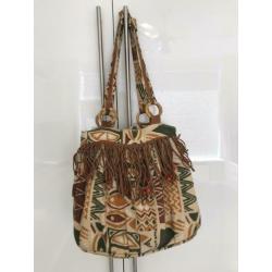 Hippie Boho Ibiza tas met franjes Retro strandtasje tas