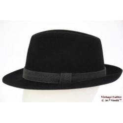 Vintage Gleufhoed Wegener zwart vilt 58