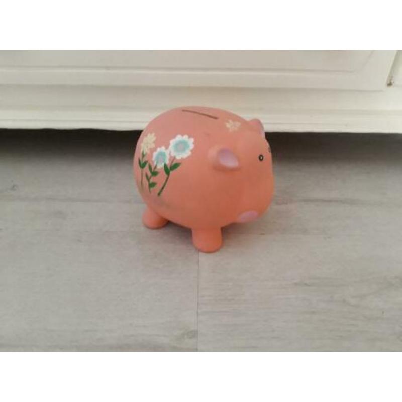te koop oranje stenen spaarpot 16 x 15 x 14 cm