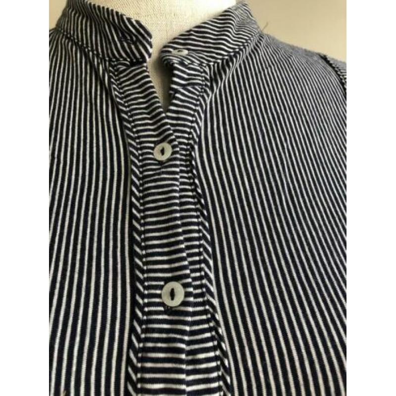 Vanilia T-shirt korte mouw blauw/wit gestreept maat m medium
