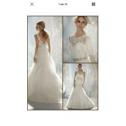 Trouwjurk kant hoge halslijn mori lee 38/40 40/42