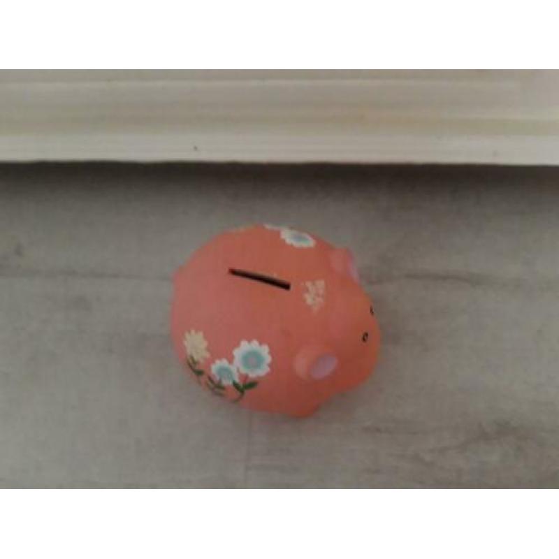 te koop oranje stenen spaarpot 16 x 15 x 14 cm