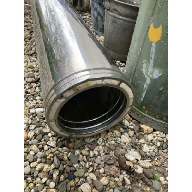 Kachelpijp rond 20cm met afdekkap binnenmaat 15cm g