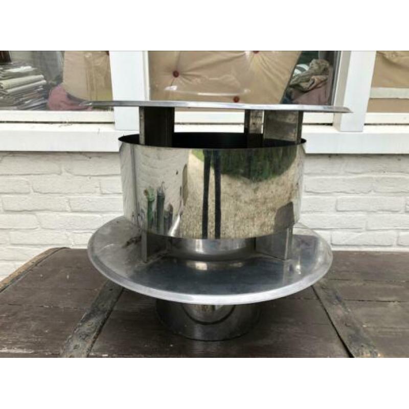 Kachelpijp rond 20cm met afdekkap binnenmaat 15cm g