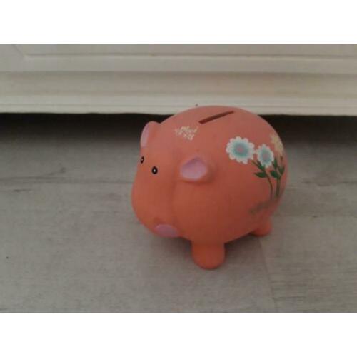 te koop oranje stenen spaarpot 16 x 15 x 14 cm