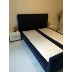 2-persoons bed + matrassen + nachtkastjes