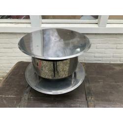 Kachelpijp rond 20cm met afdekkap binnenmaat 15cm g