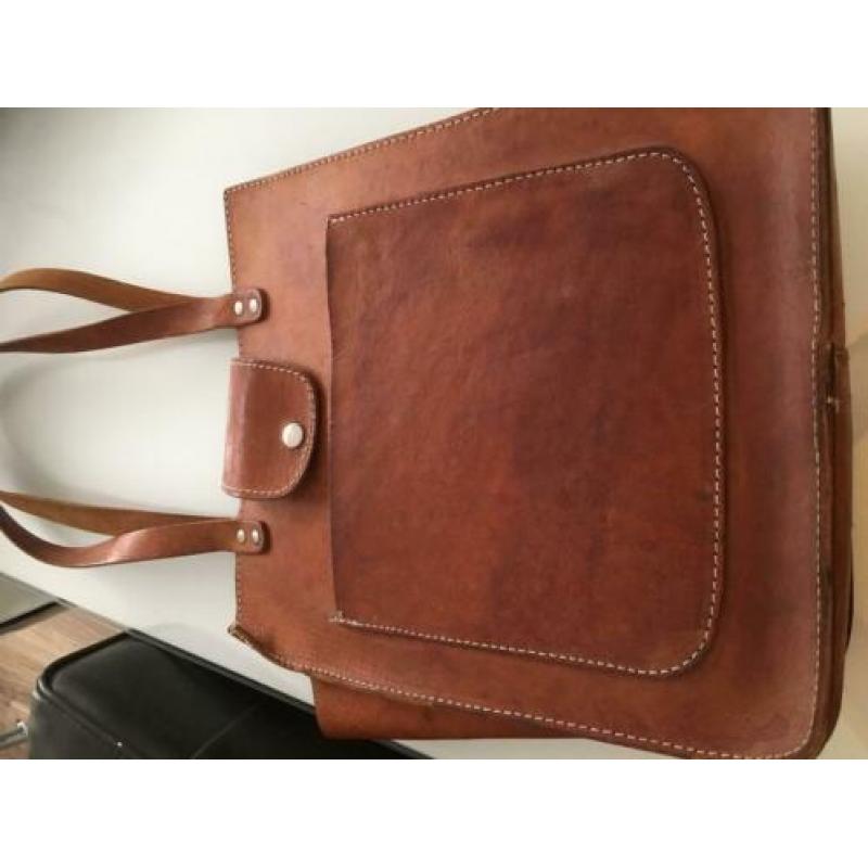 Leren tas, shopper, boodschappentas, bohoo