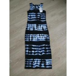 NIEUW! Geisha maxi jurk, blauw/lichtblauw/wit (152)