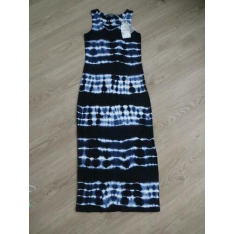 NIEUW! Geisha maxi jurk, blauw/lichtblauw/wit (152)