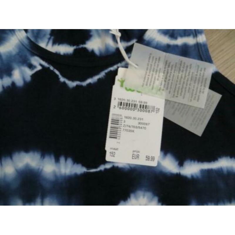 NIEUW! Geisha maxi jurk, blauw/lichtblauw/wit (152)