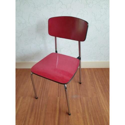 te koop: rode formica stoel, retro vintage jaren 60