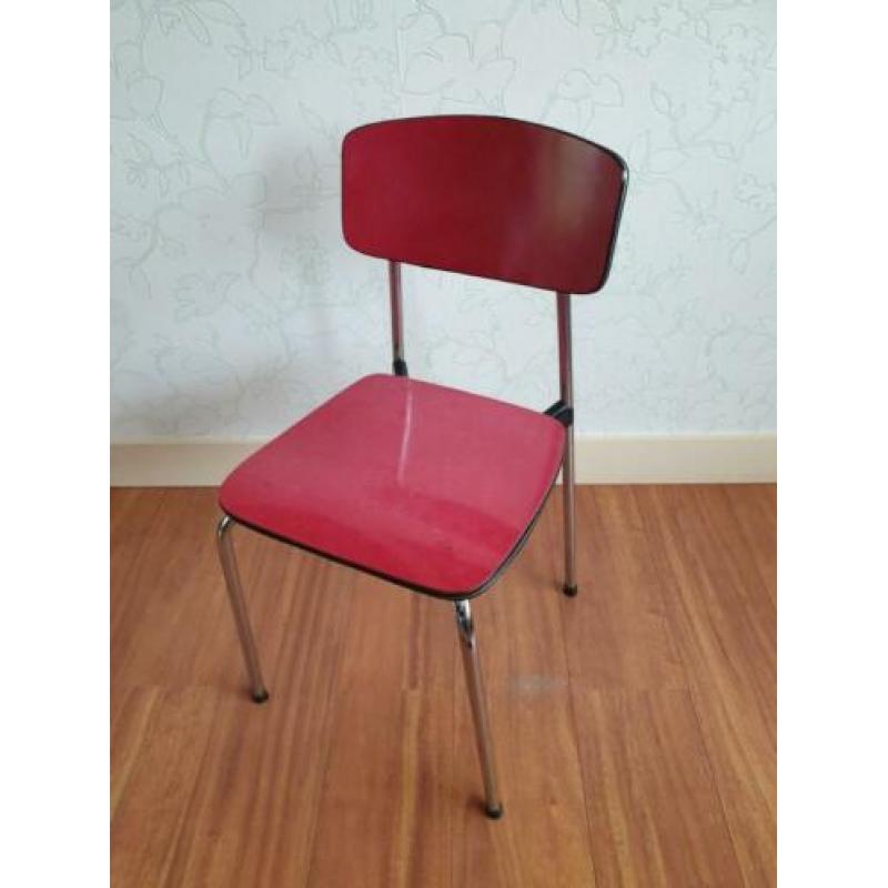 te koop: rode formica stoel, retro vintage jaren 60