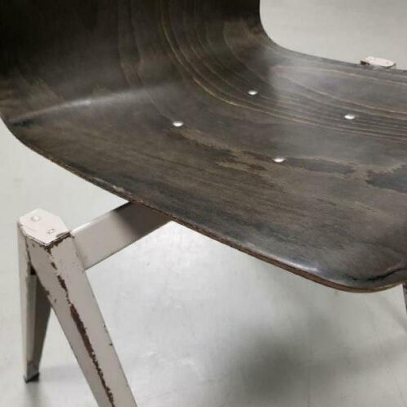 12x Galvanitas S22 stoelen, Pagholz vintage schoolstoel 797