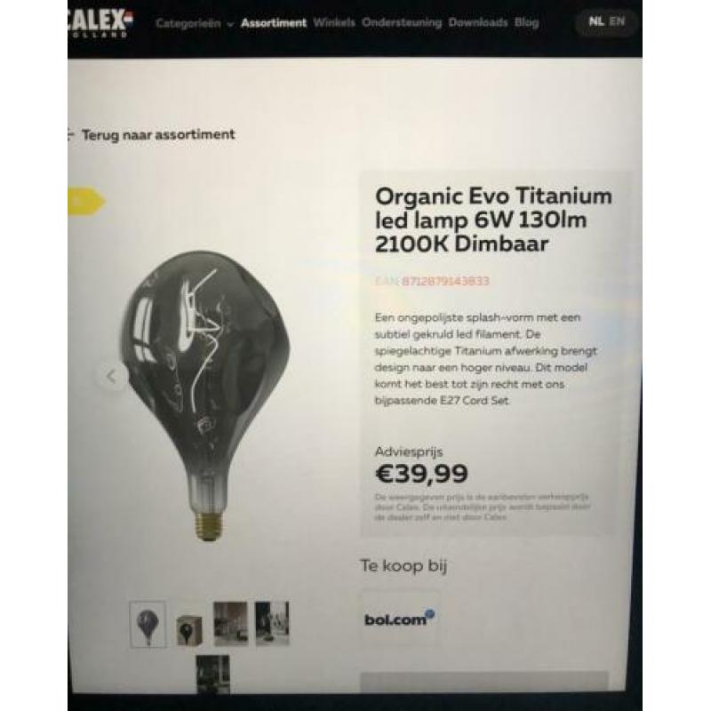 Calex titanium XXL lampen