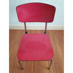 te koop: rode formica stoel, retro vintage jaren 60