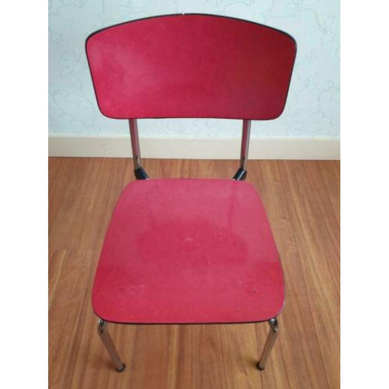 te koop: rode formica stoel, retro vintage jaren 60