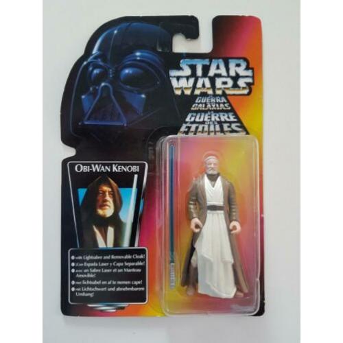 -45% Star Wars POTF Red Tri Logo Obi-Wan Kenobi - Long saber