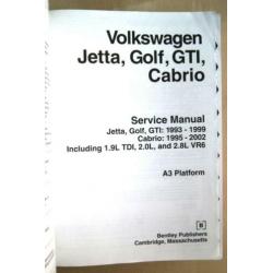 VW Golf / GTI / Cabriolet 1993 - 2002 + woordenboekje